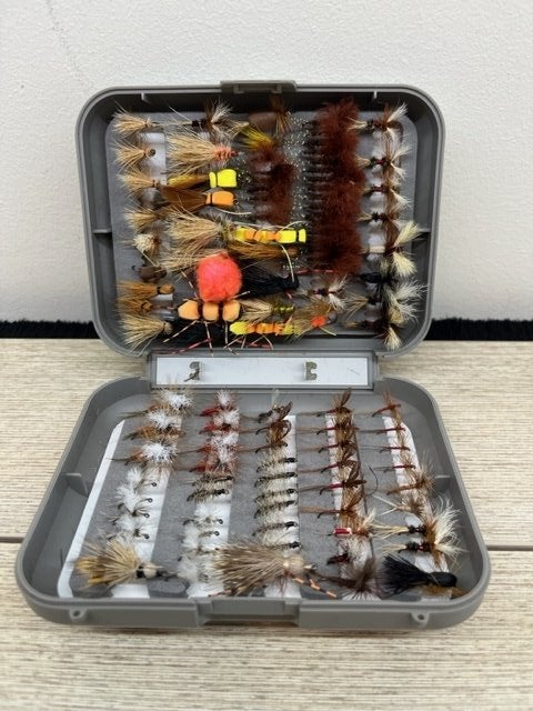 100 Trout Dries/Midge Flies in C&F Designs 10 row Fly Box. All
