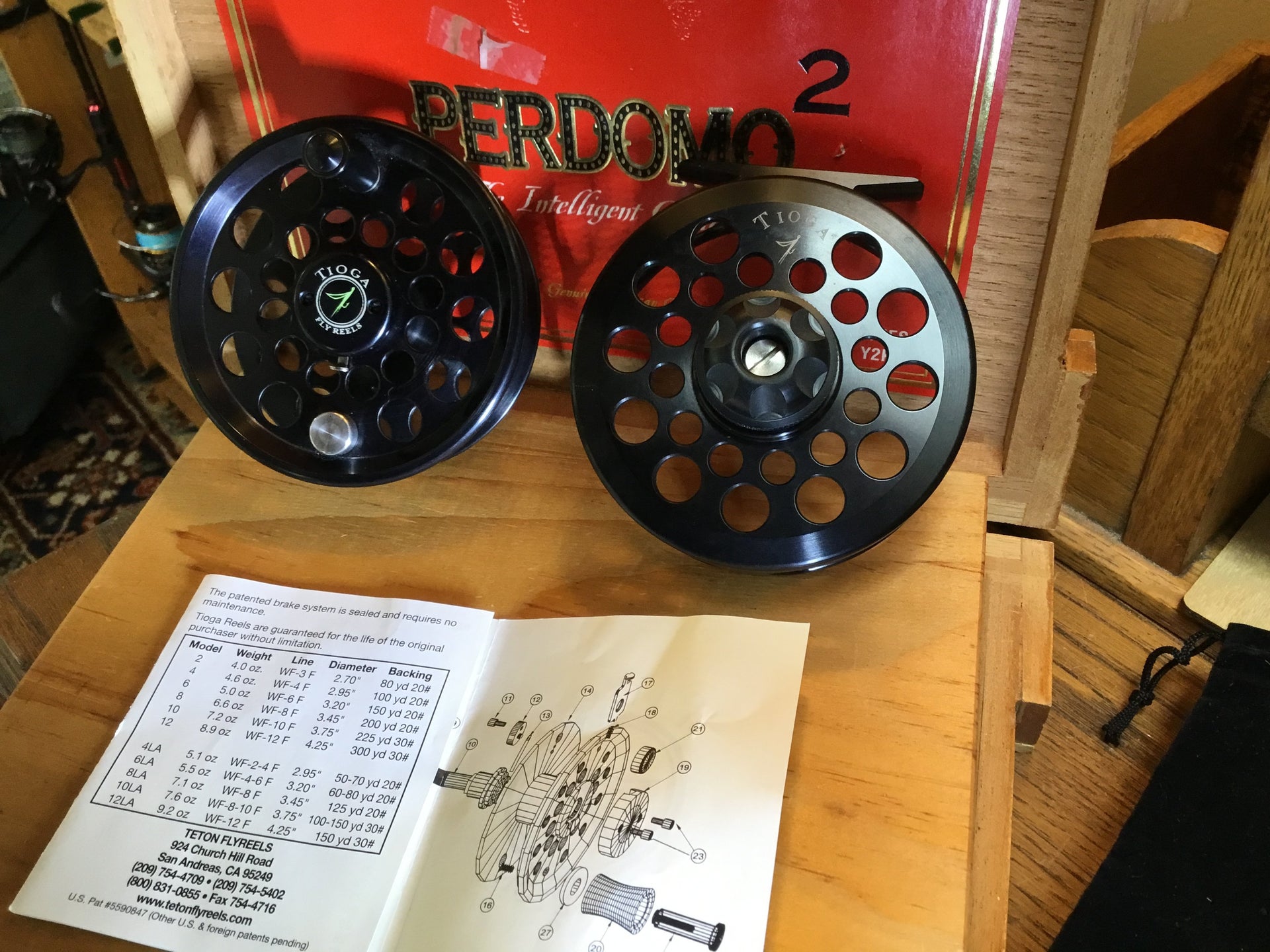 Teton tioga # 10 full cage fly reel ~ new ~ with manual and sock