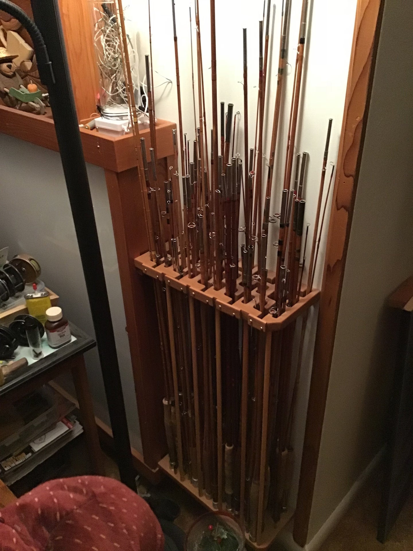 fly rod tube wall storage that looks super cool?
